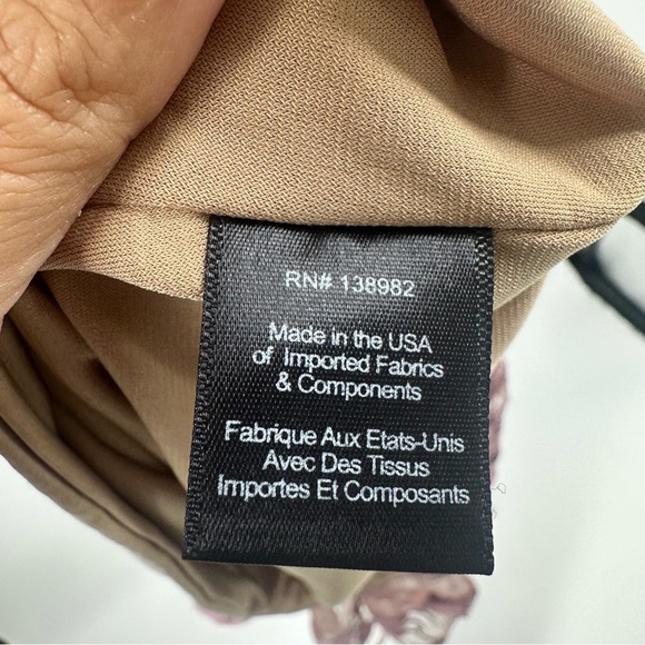 Dress the Population Audrey Dress XS  Pink 3D Floral Lace Plunge Fairycore Midi - Picture 7 of 13